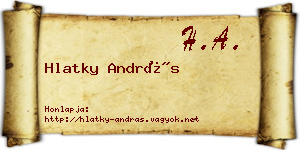 Hlatky András névjegykártya