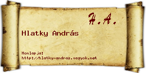 Hlatky András névjegykártya